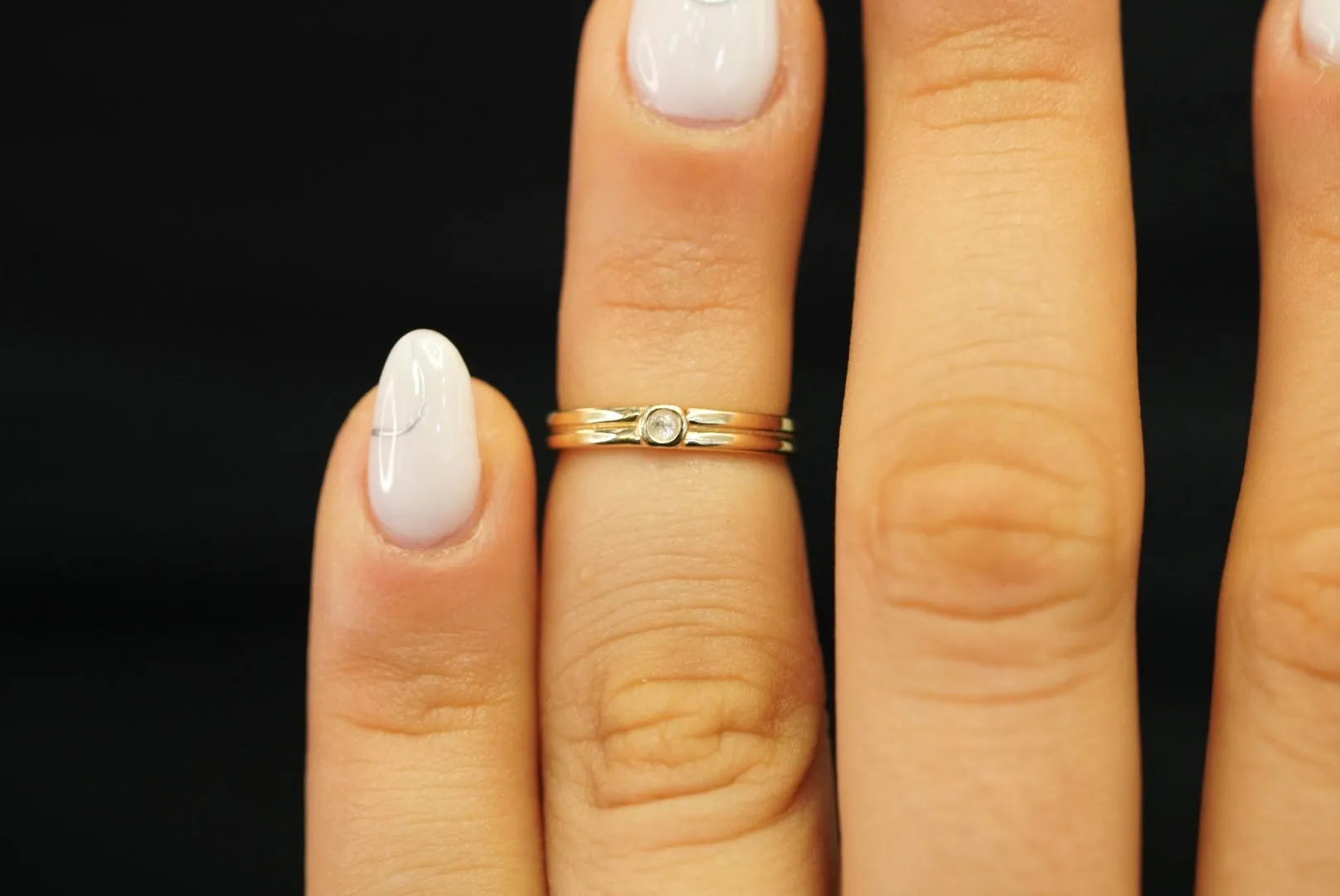 14k Crystal Glow – Open Cuff Ring That Combines Boldness with Sparkle
