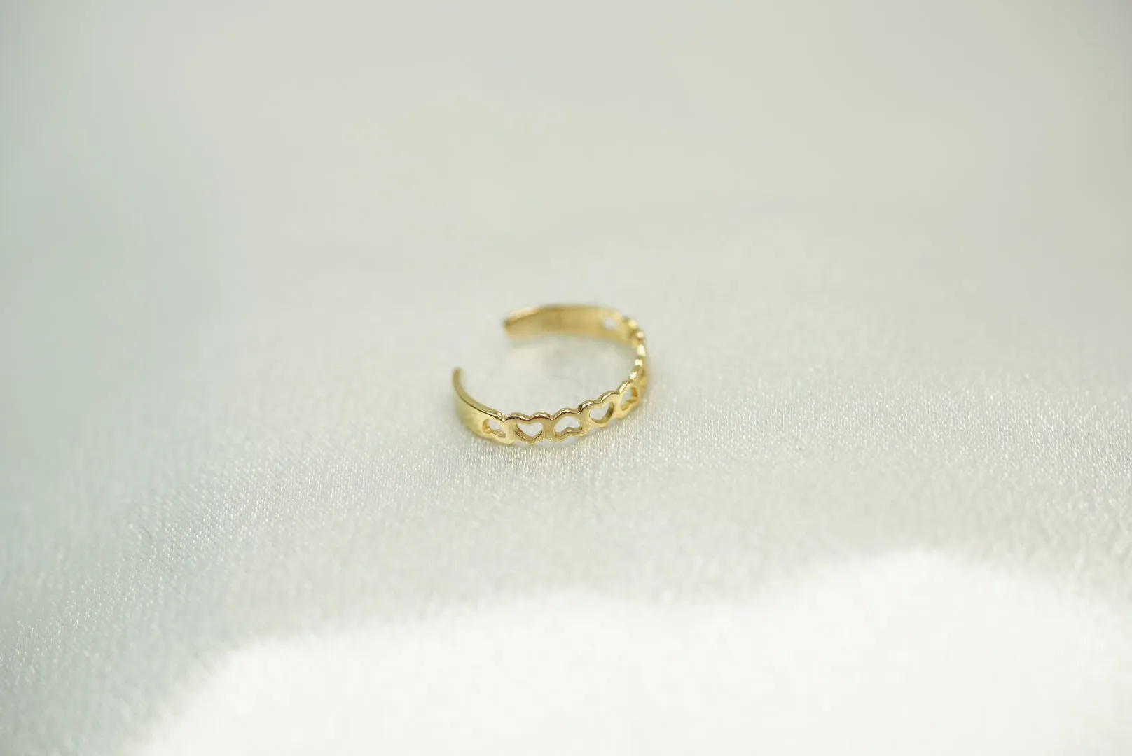 14k Eternal Heart – Open Cuff Ring Designed for Love and Timeless Style