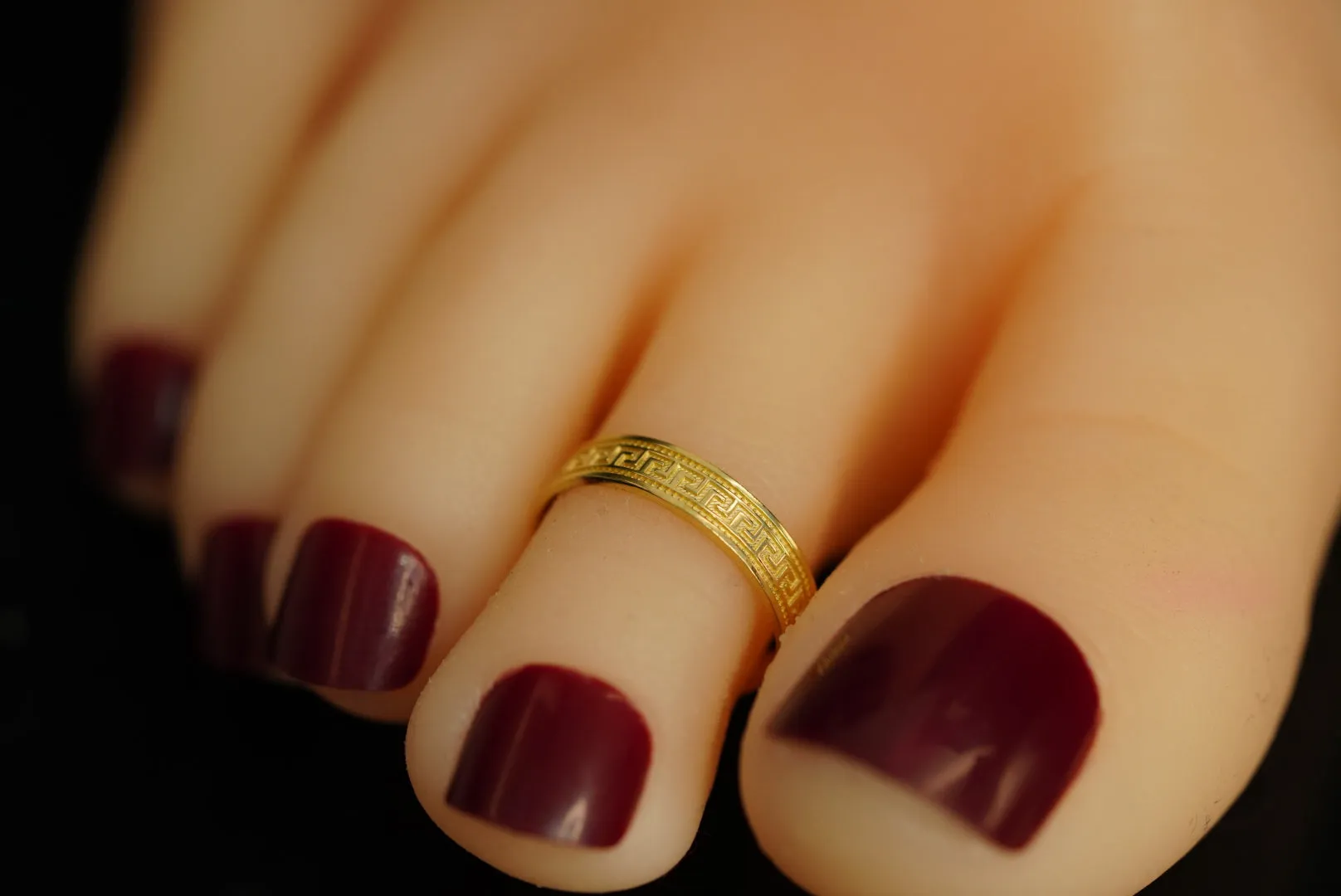 14k Greek Elegance – Open Cuff Band Ring with Timeless Design