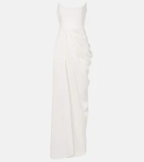 Alex Perry Bridal draped cr√É¬™pe bustier gown