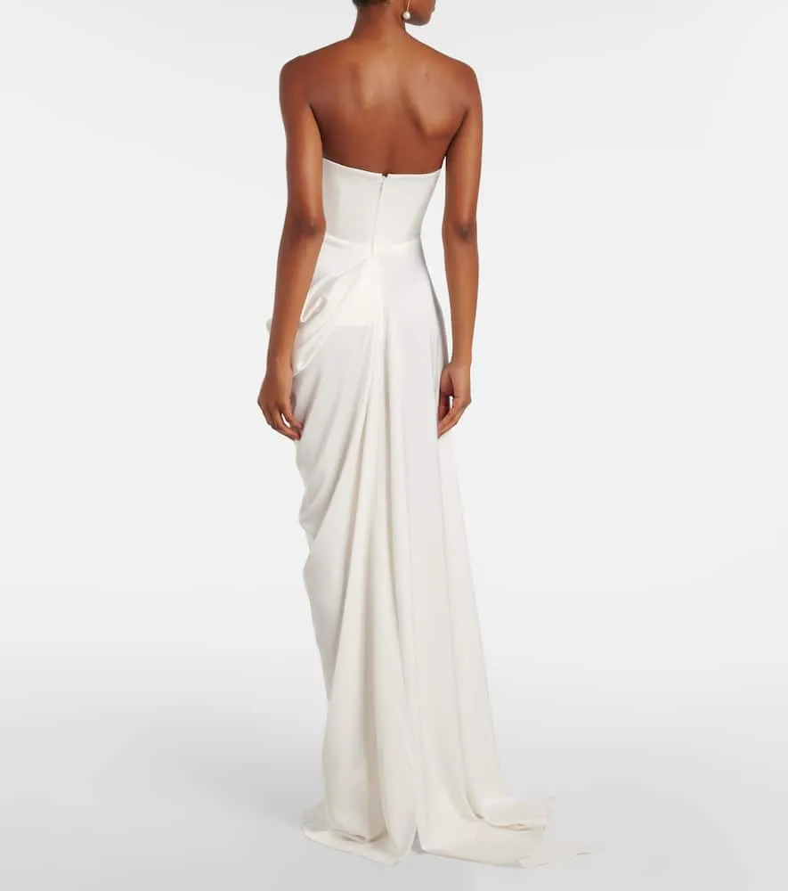 Alex Perry Bridal draped cr√É¬™pe bustier gown