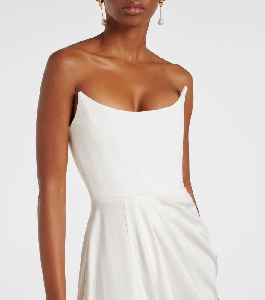 Alex Perry Bridal draped cr√É¬™pe bustier gown