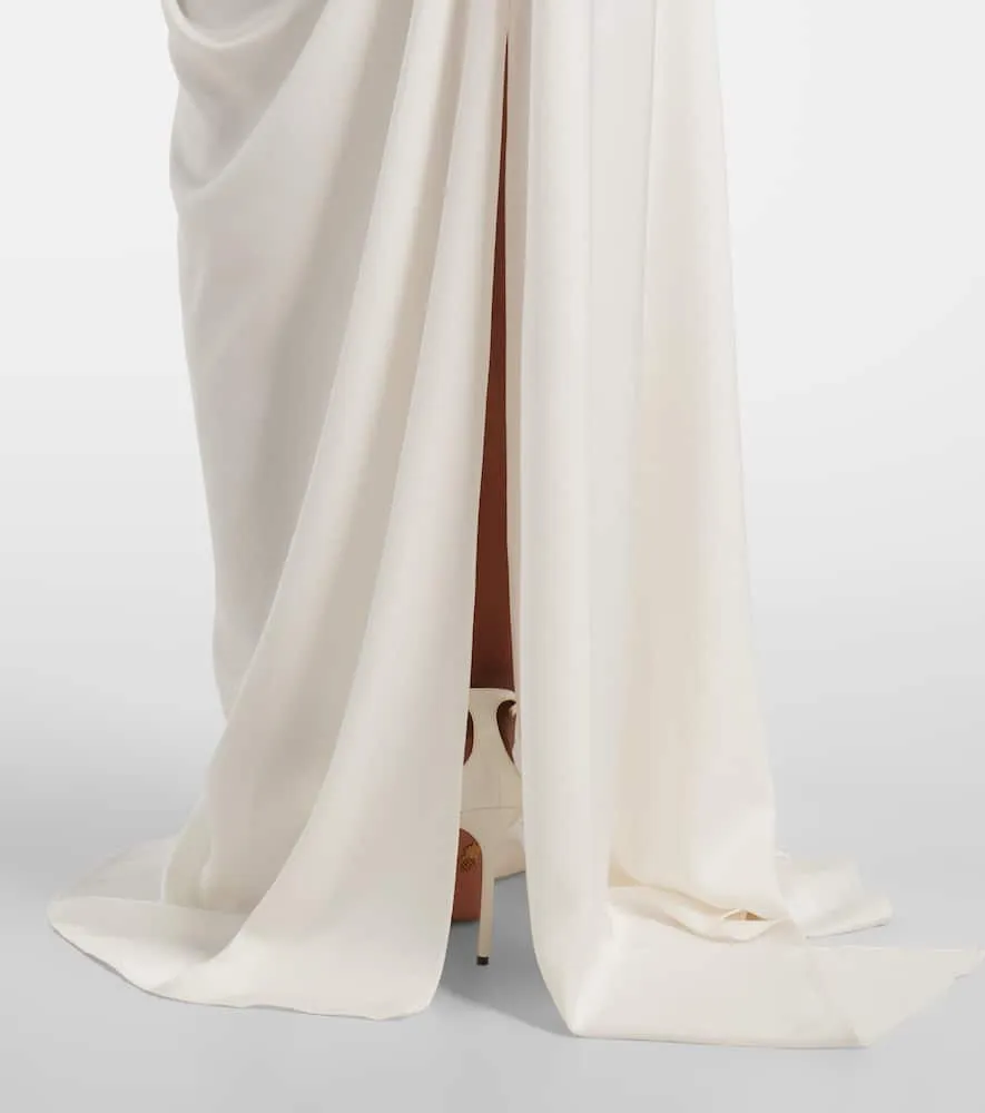 Alex Perry Bridal draped cr√É¬™pe bustier gown