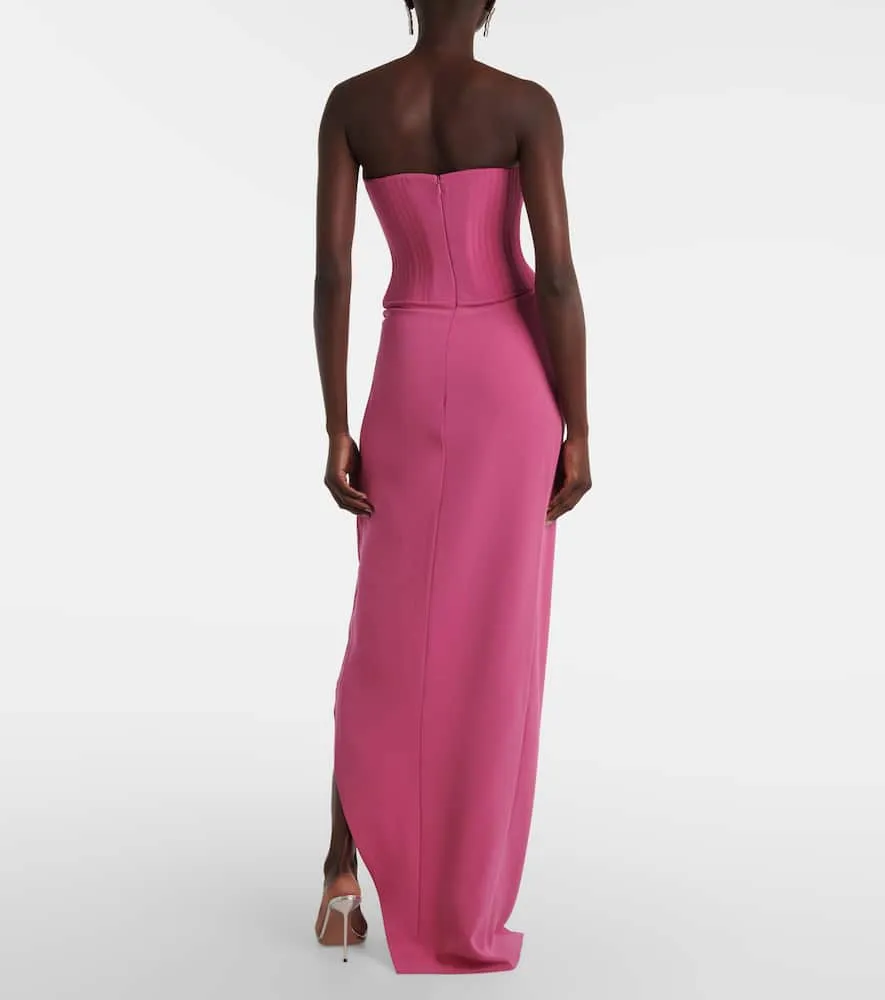 Alex Perry Draped cr√É¬™pe corset gown