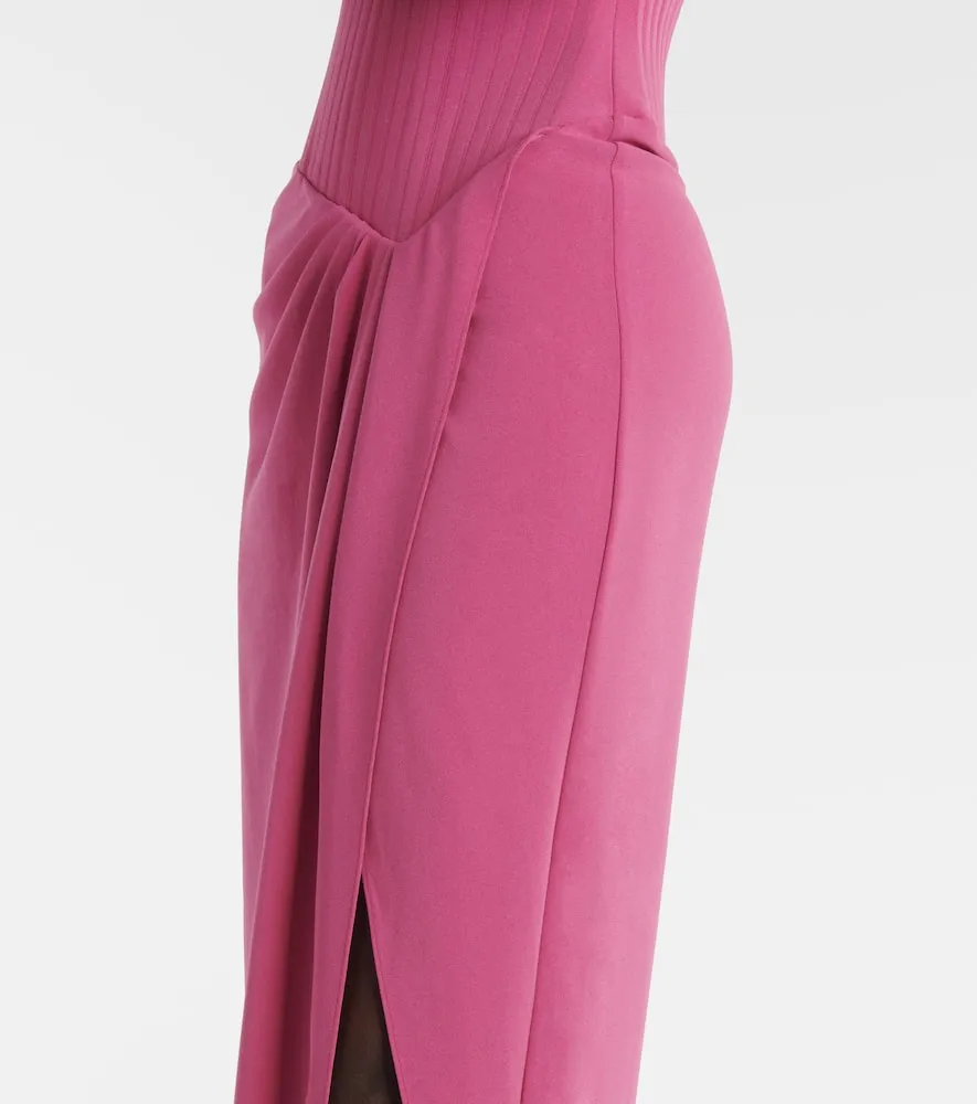 Alex Perry Draped cr√É¬™pe corset gown