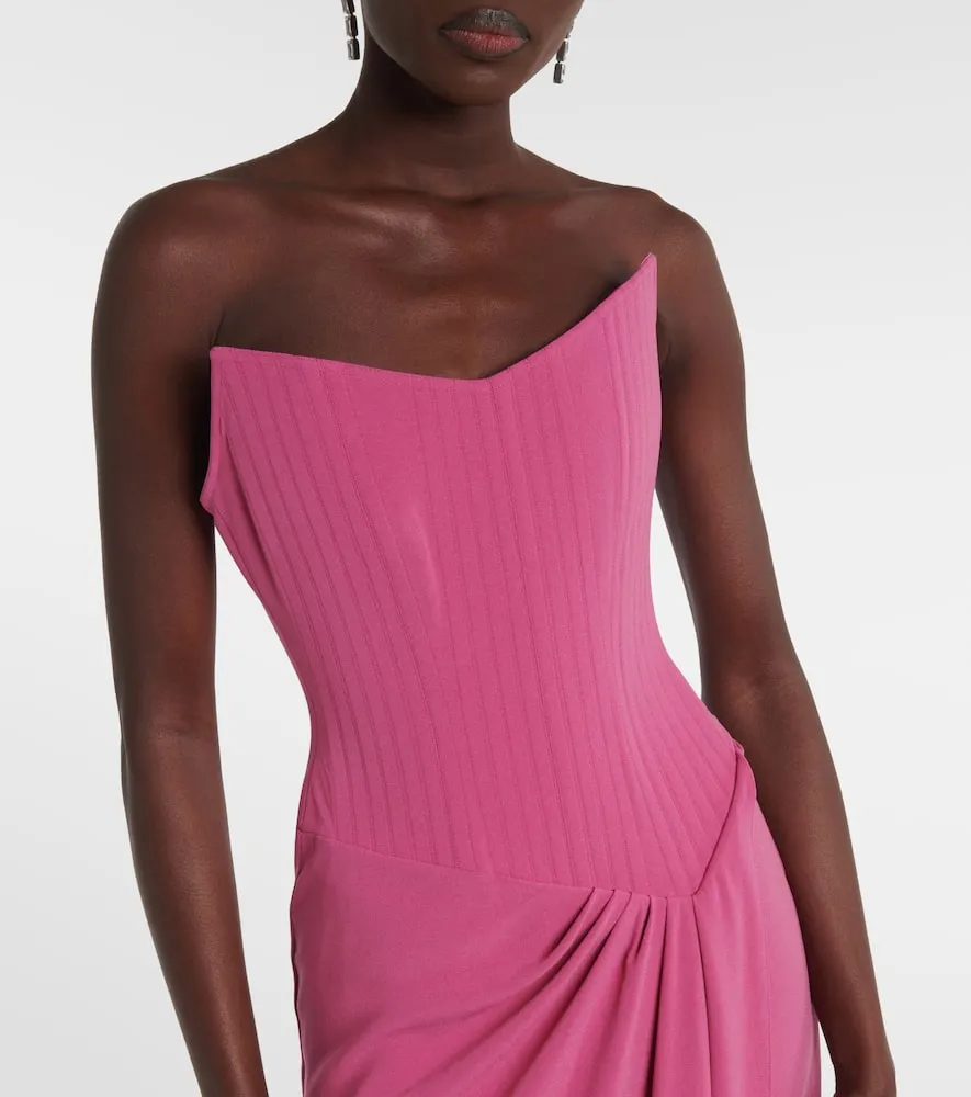 Alex Perry Draped cr√É¬™pe corset gown