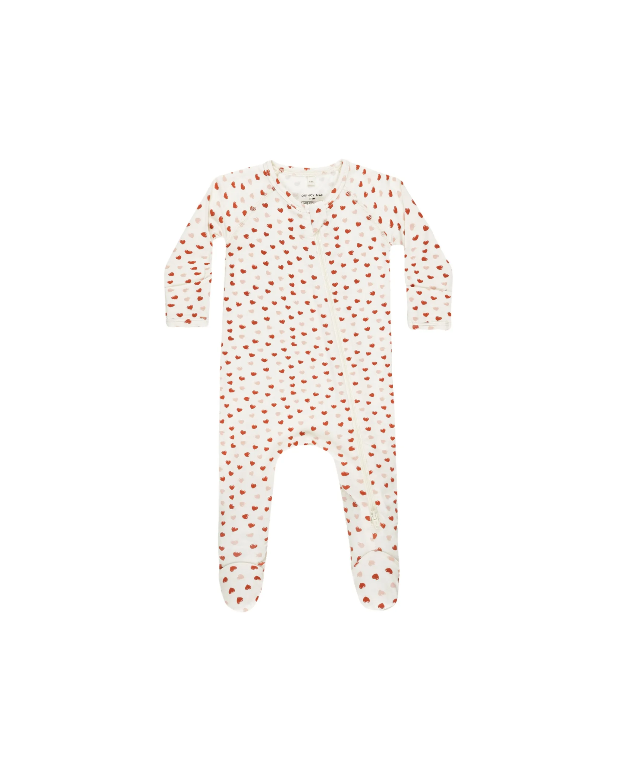 BAMBOO ZIP FOOTIE || VALENTINES