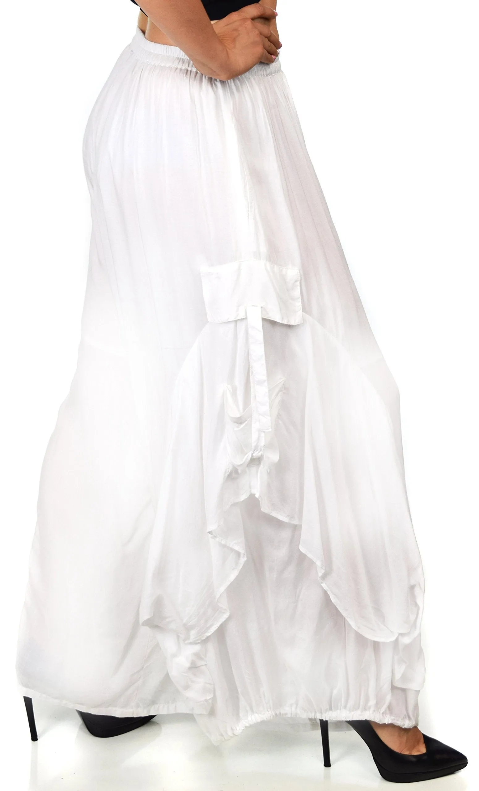 Dare2BStylish Women Loose Fit Elastic Waist Boho Wide Leg Palazzo Pants