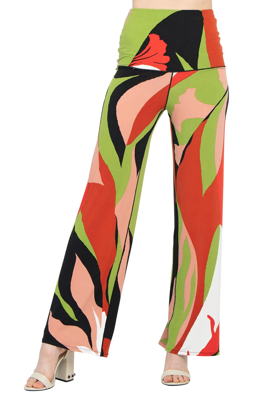 Extra High Elastic Waist Straight Pants