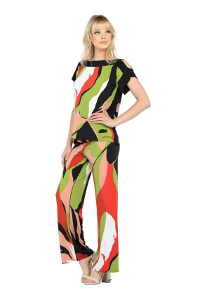 Extra High Elastic Waist Straight Pants