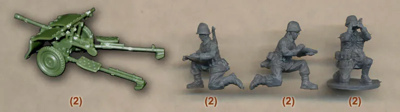 First To Fight 1/72 Bofors 37mm Wz36 Gun (2) w/6 Crew Kit