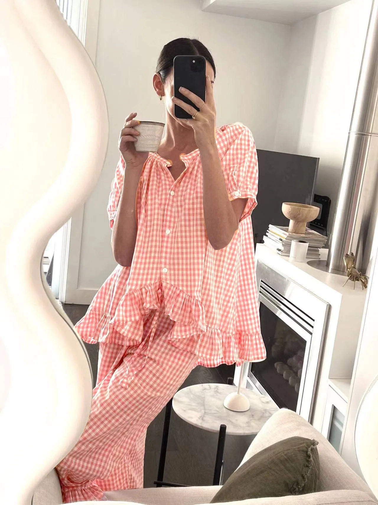 Girly Gingham Lounge Set