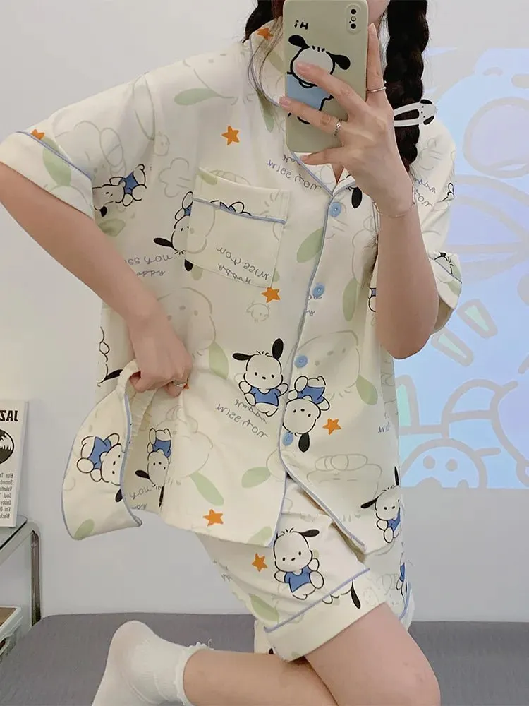 Kawaii Pochacco Short Sleeve Pajamas