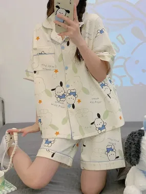 Kawaii Pochacco Short Sleeve Pajamas