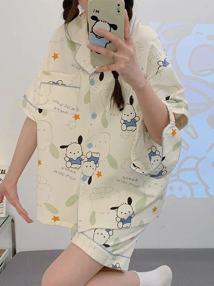 Kawaii Pochacco Short Sleeve Pajamas