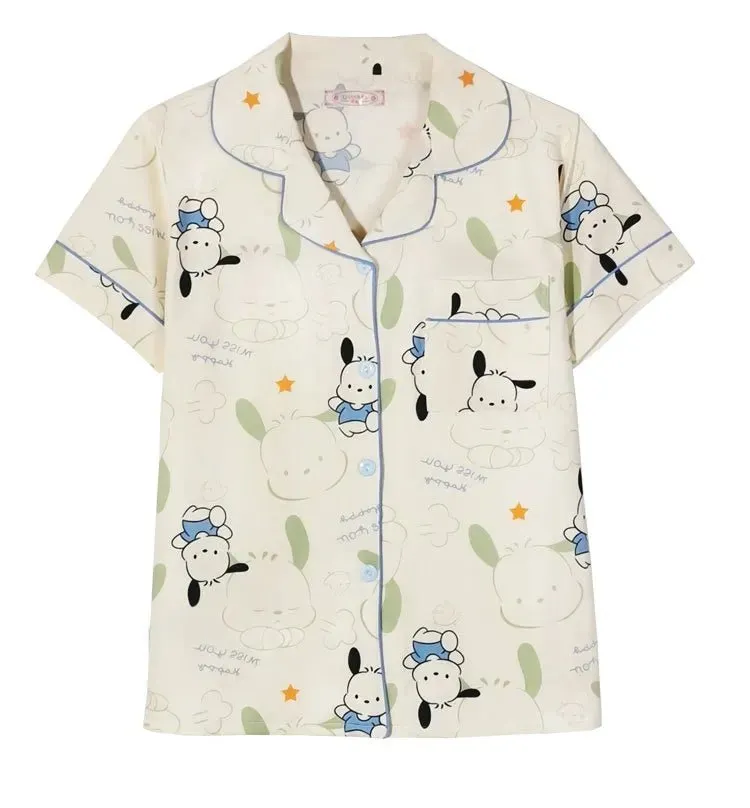 Kawaii Pochacco Short Sleeve Pajamas