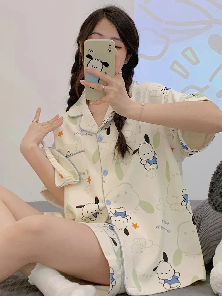 Kawaii Pochacco Short Sleeve Pajamas