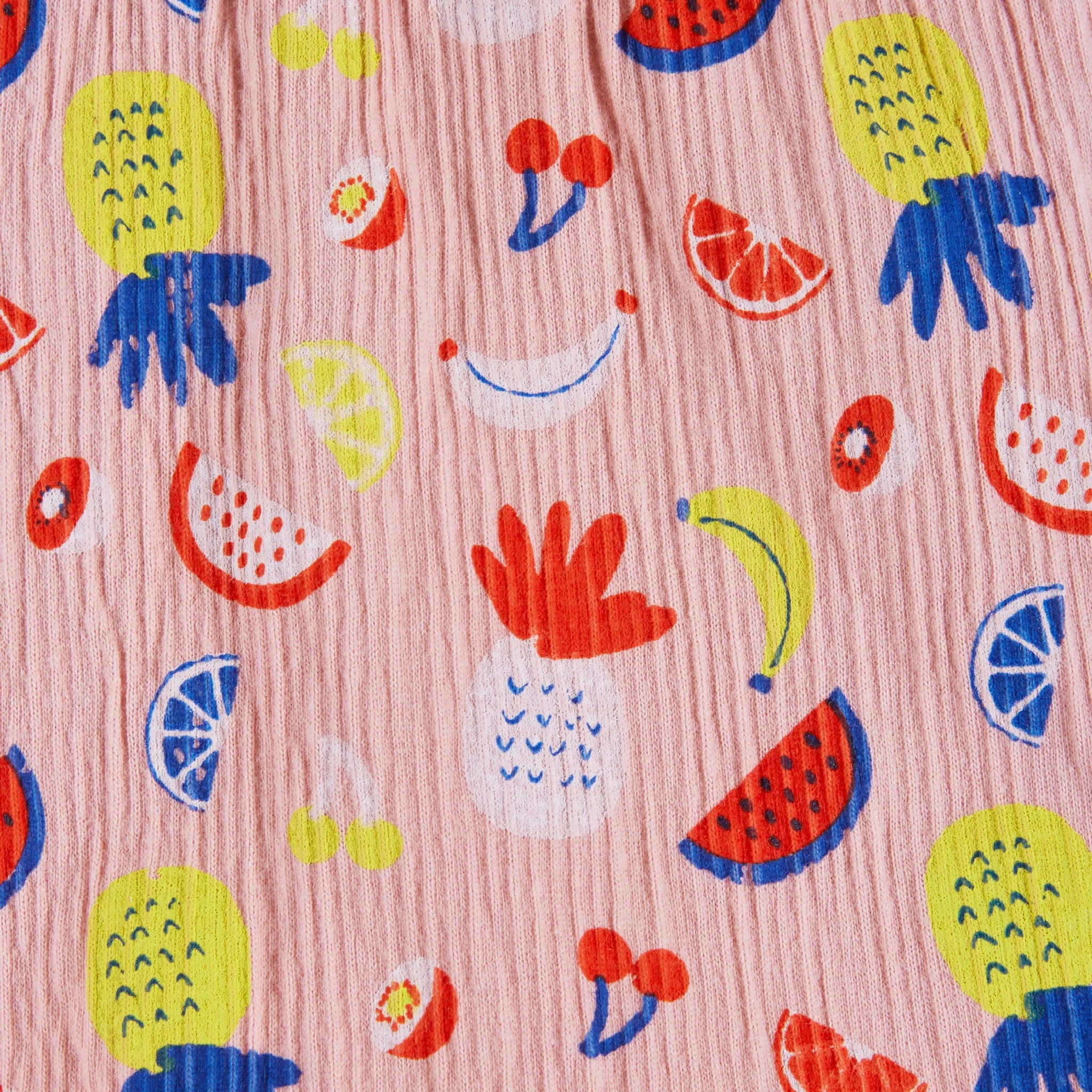 Kids (2-6) Ruffle Tank & Short Set | Pink Fruit Print