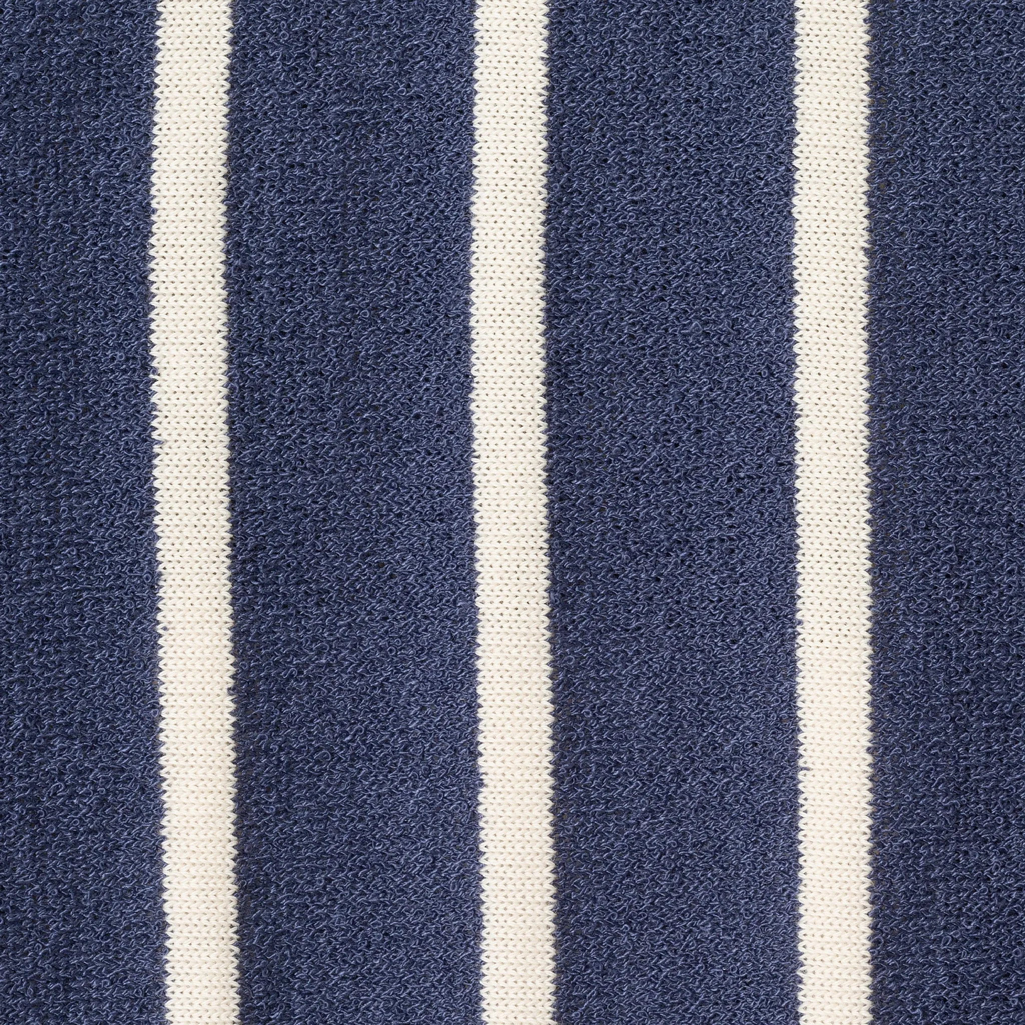 Kids (2-8) Textured Terry Shirt & Short Set | Navy Stripe
