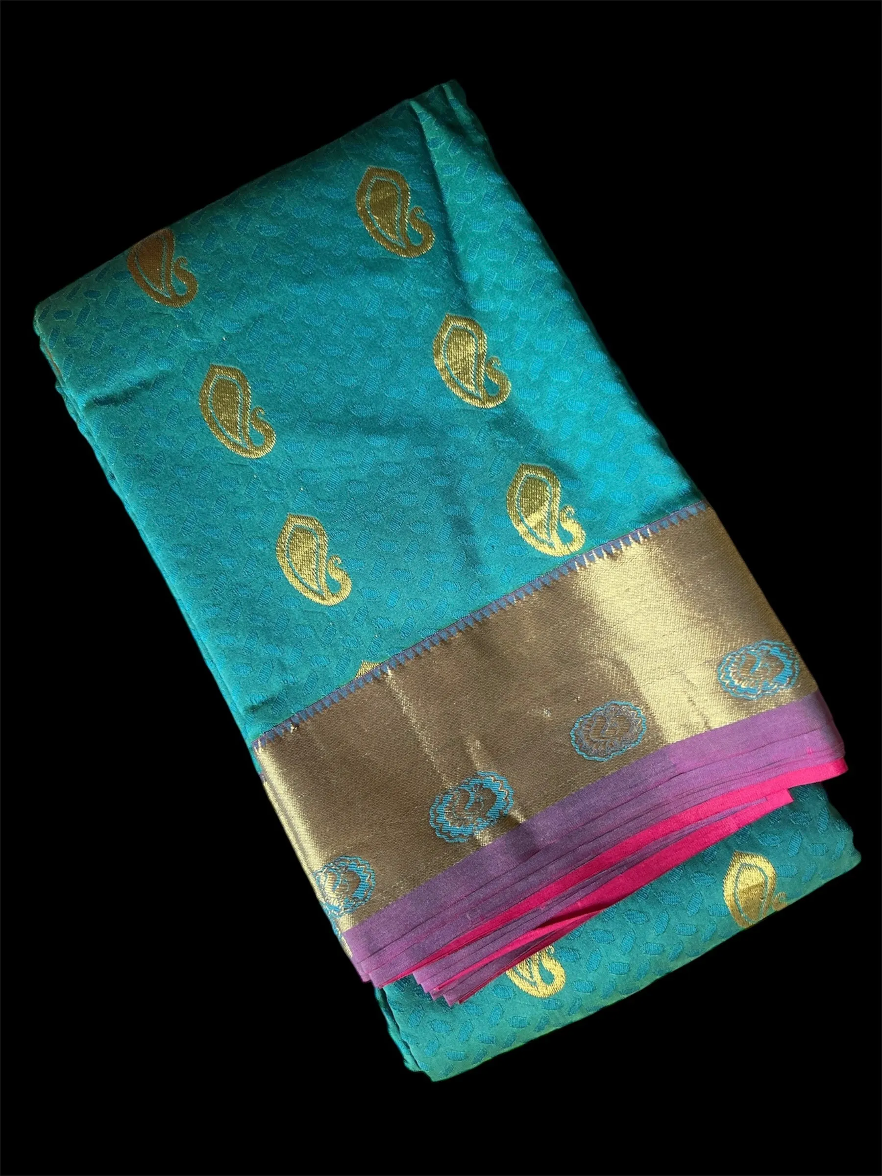 Marlin Teal Green South Silk Readymade Saree