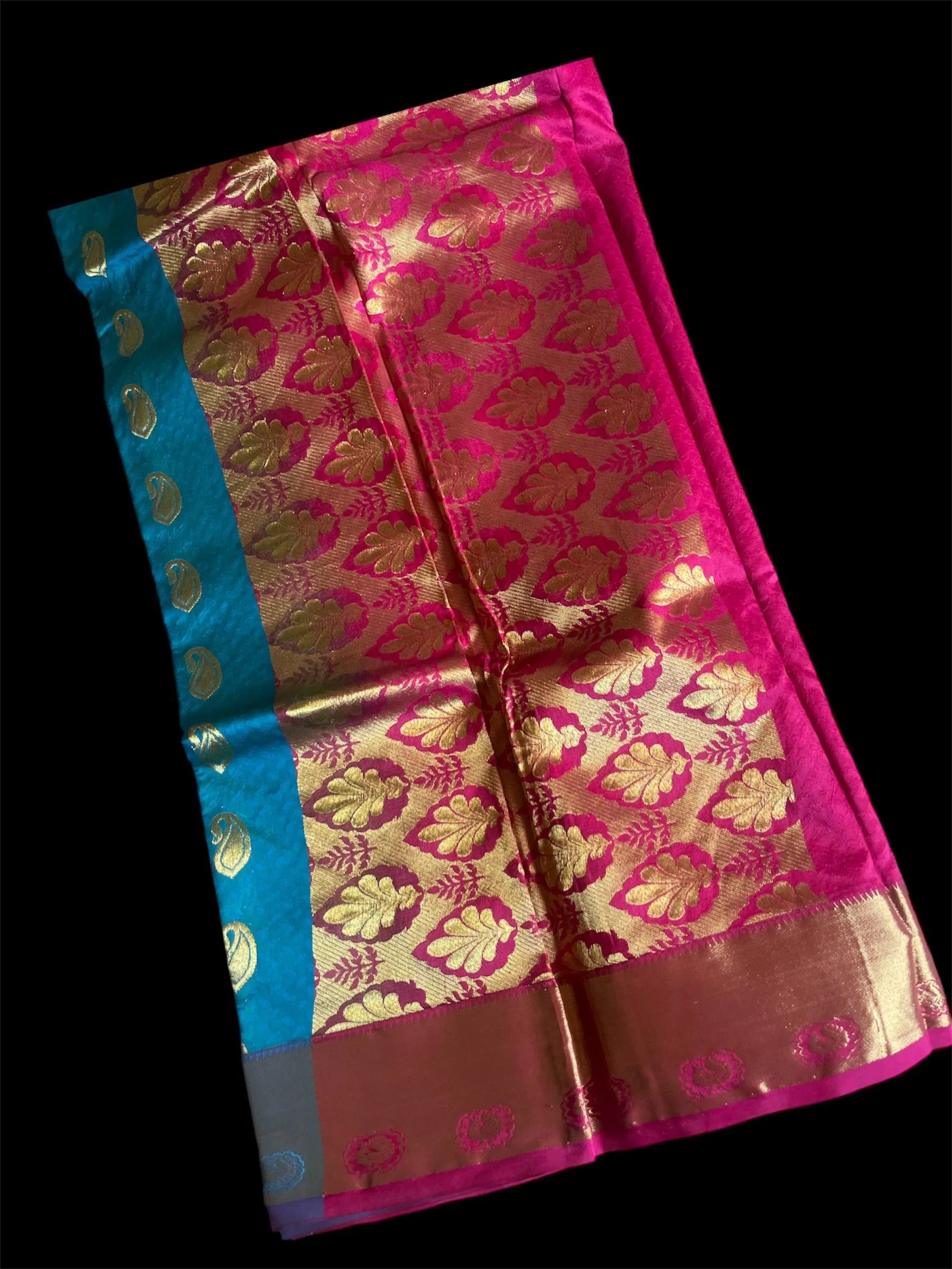 Marlin Teal Green South Silk Readymade Saree