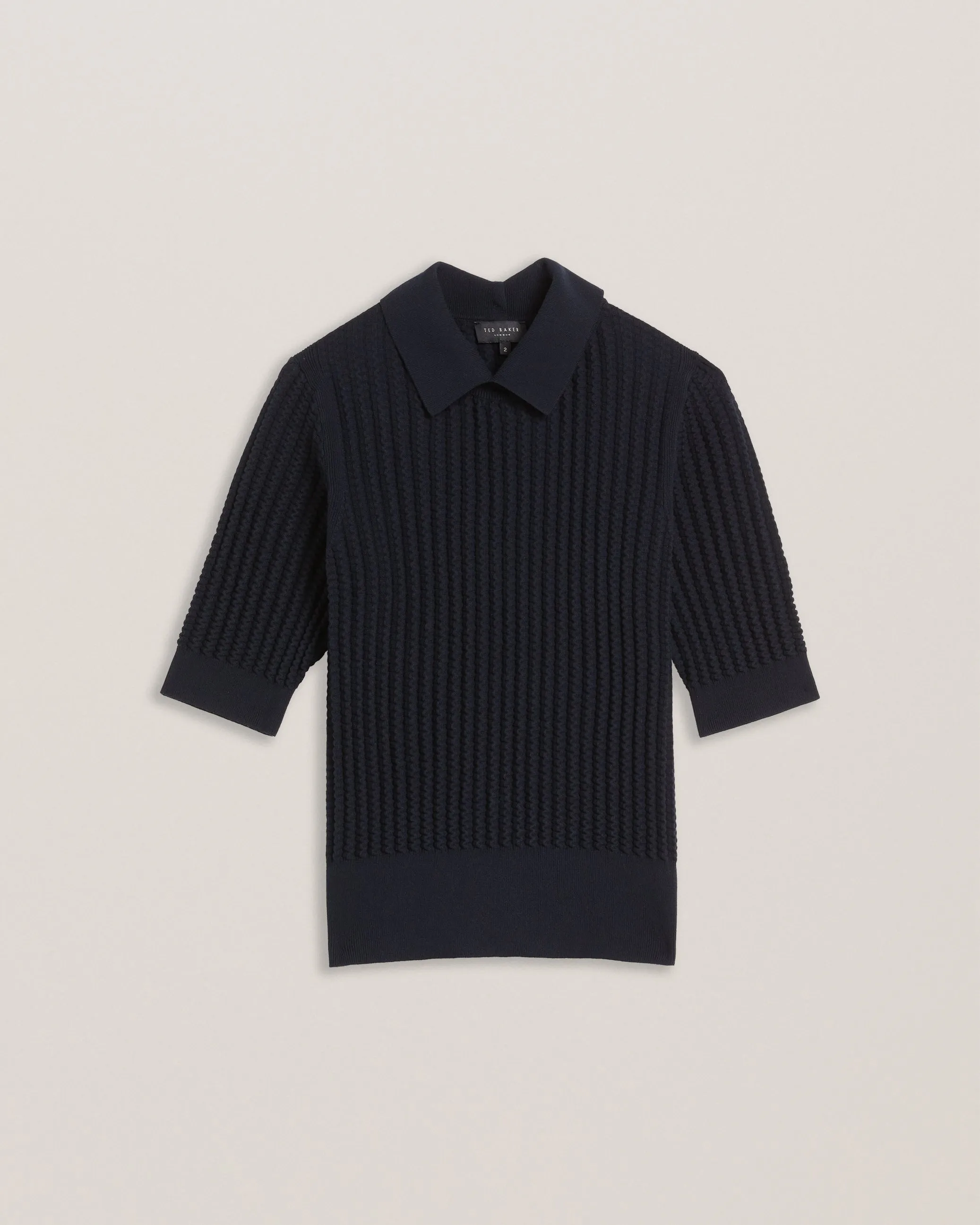 Morliee Puff Sleeve Fitted Sweater Navy