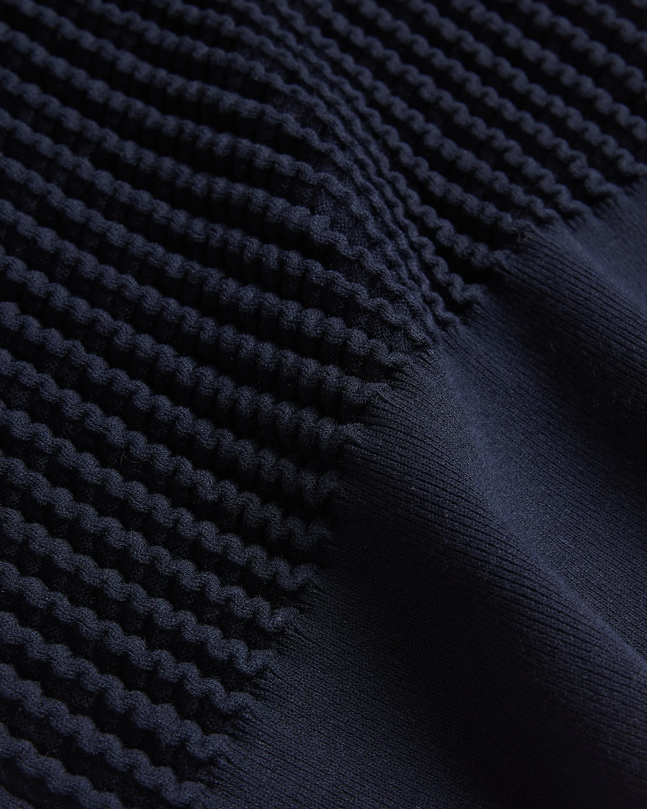 Morliee Puff Sleeve Fitted Sweater Navy