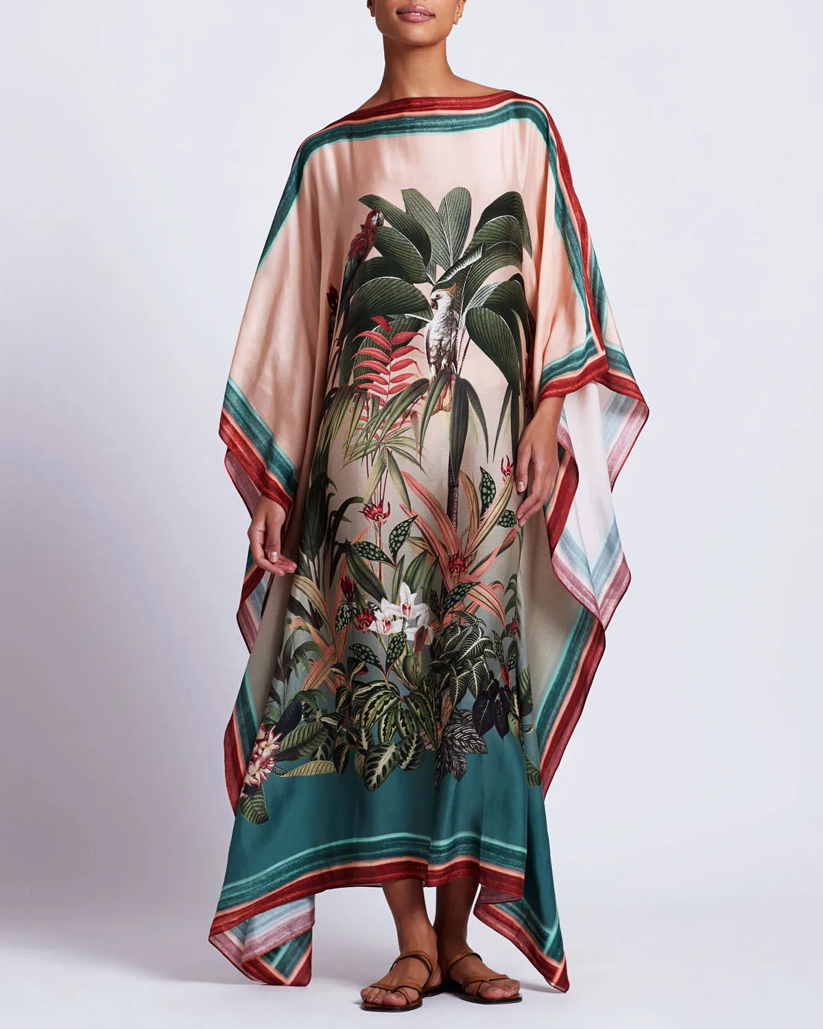 PatBo Paradise Print Silk Caftan