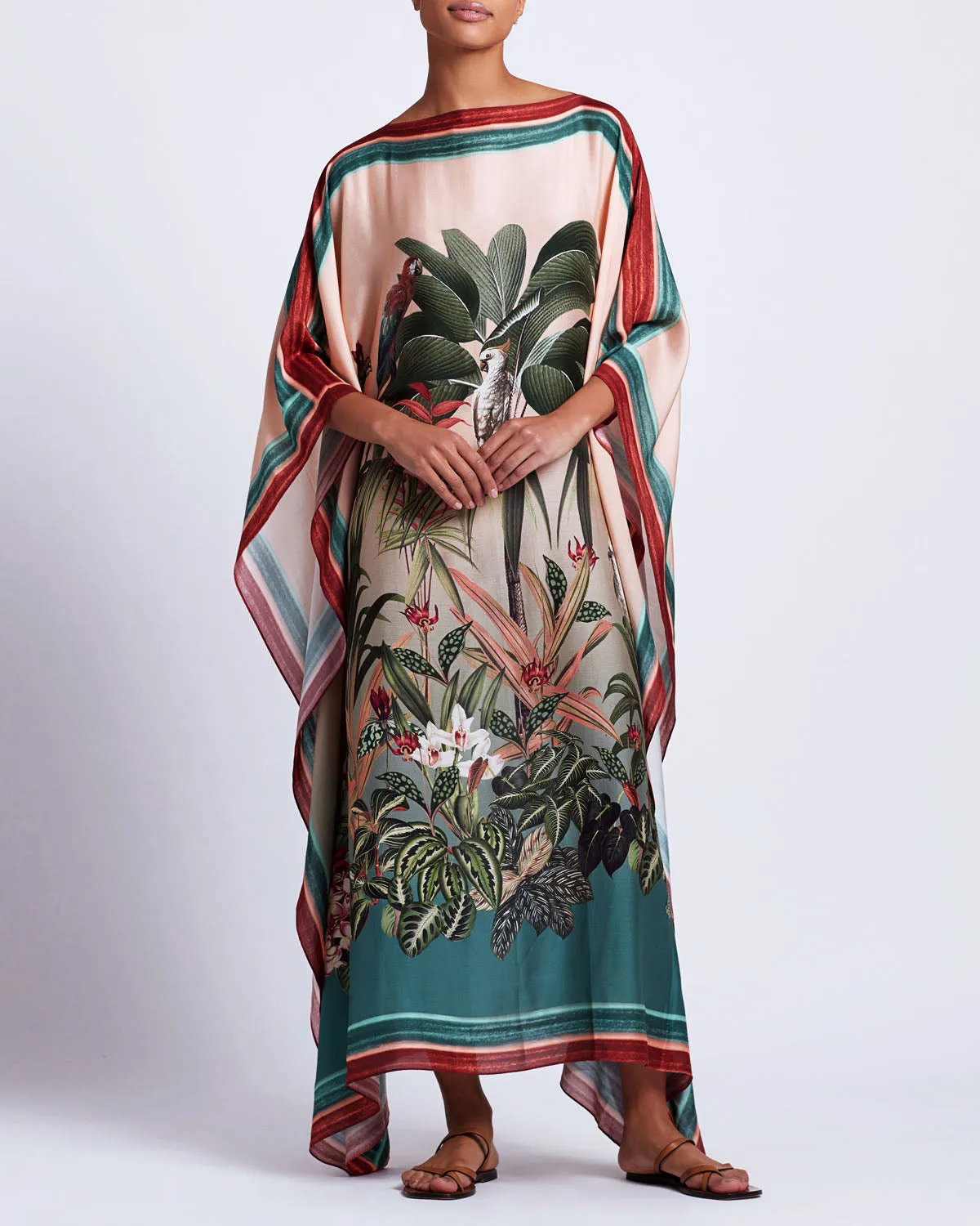 PatBo Paradise Print Silk Caftan