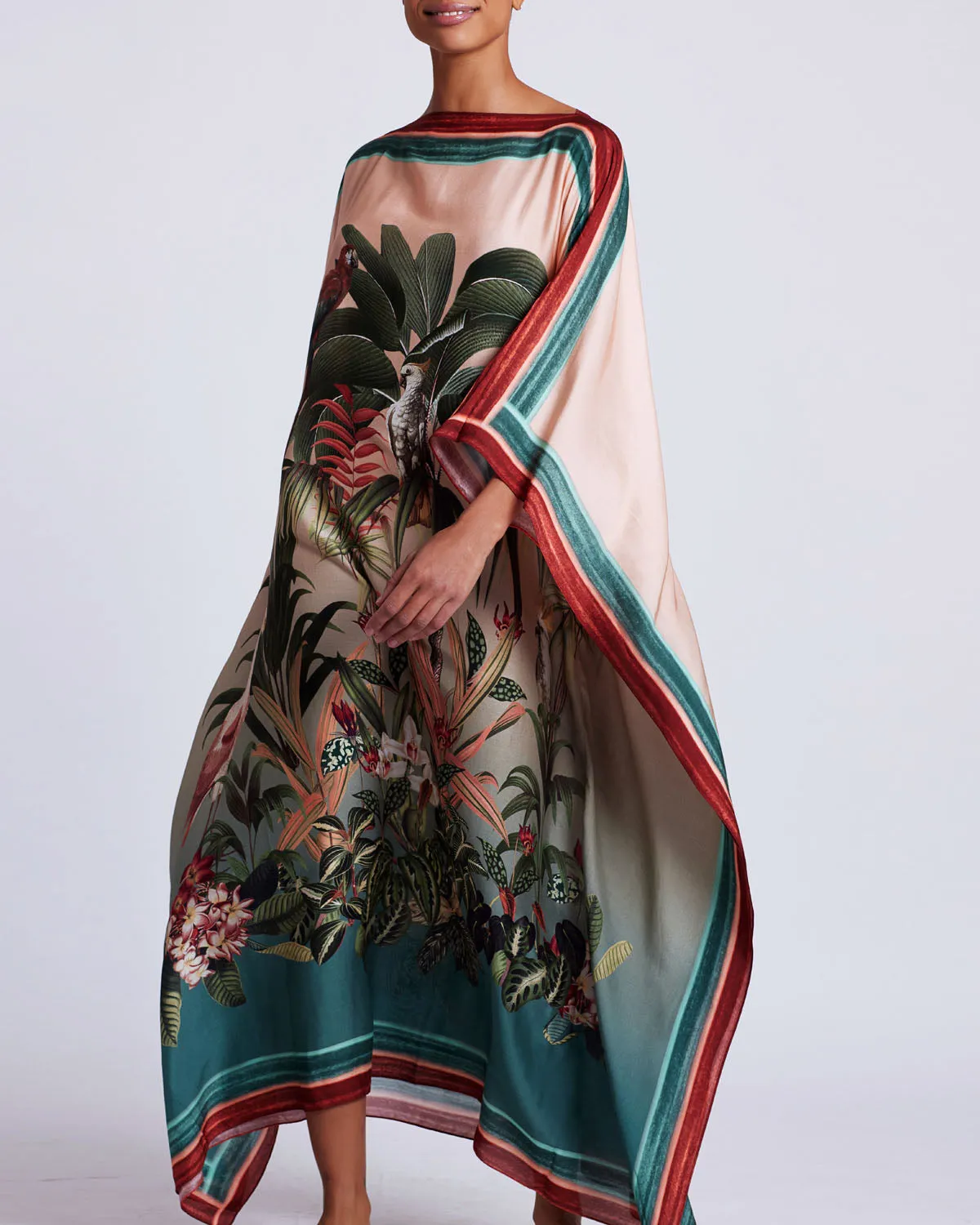 PatBo Paradise Print Silk Caftan