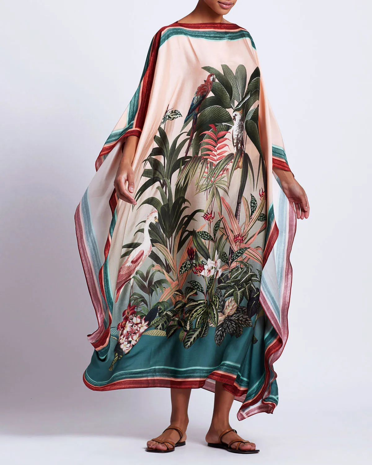 PatBo Paradise Print Silk Caftan