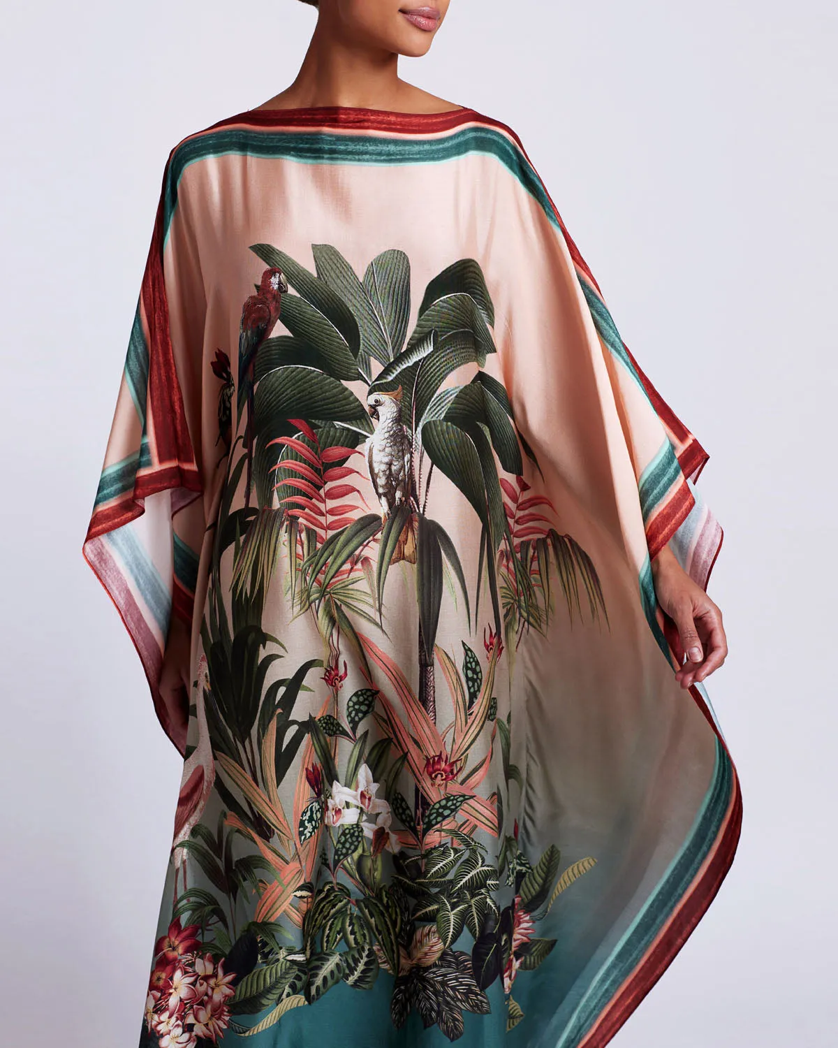 PatBo Paradise Print Silk Caftan