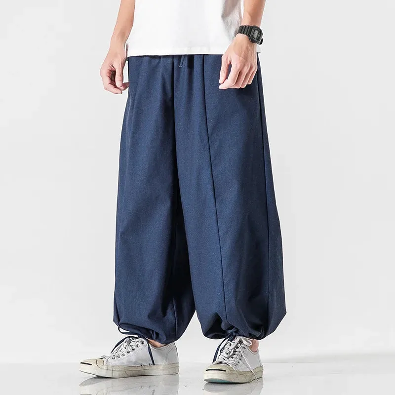 Pompanus Parachute Cotton-Linen Pants