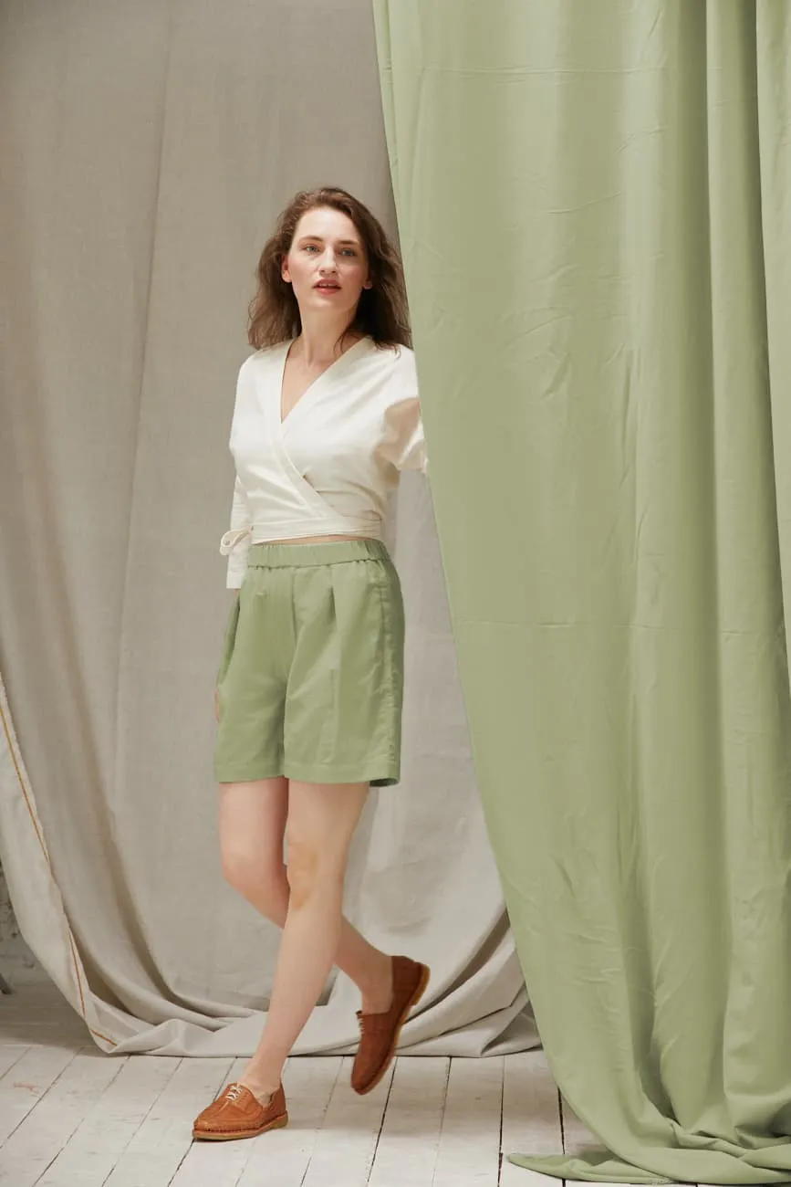 shorts - aditi - sage