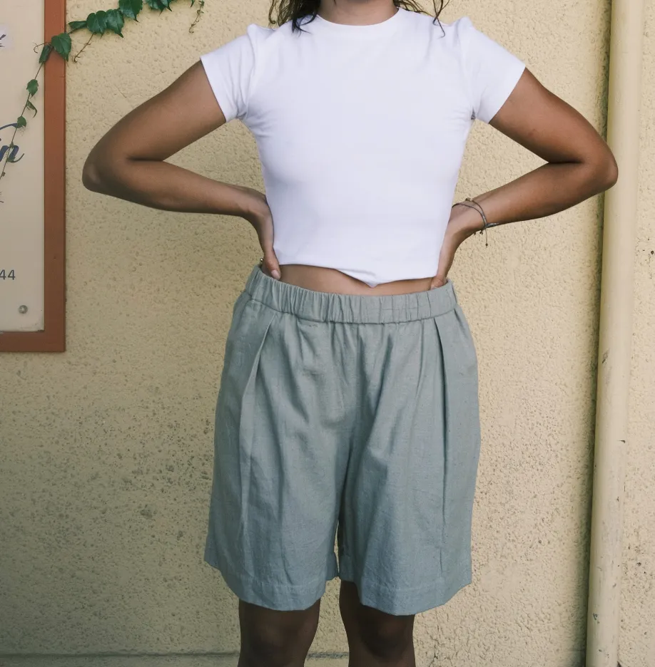 shorts - aditi - sage