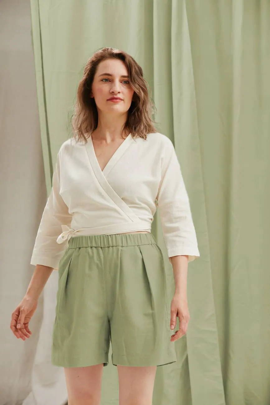 shorts - aditi - sage
