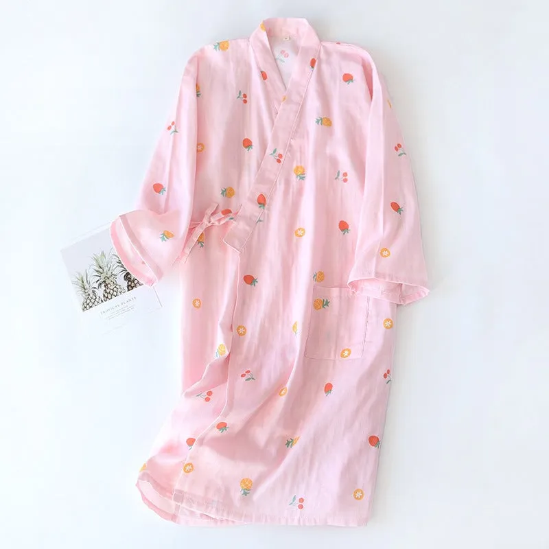 Women Flower Love Bathrobe